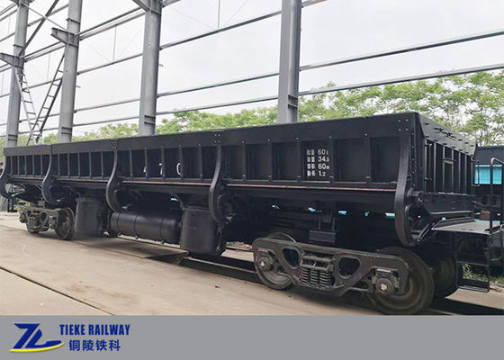 el coche de carbón del tren de la descarga del lado del carril de la carga 60t agrega la escoria de acero de piedra machacada
