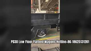 Vagón de plataforma plana de piso bajo PD30 Vagones de mantenimiento de metro/tren ligero de carga útil 30T